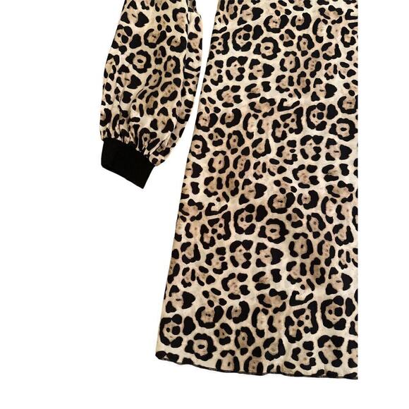 ATM Anthony Thomas Melillo Women's Silk Leopard Bishop Sleeve Mini Dress… - Picture 6 of 9